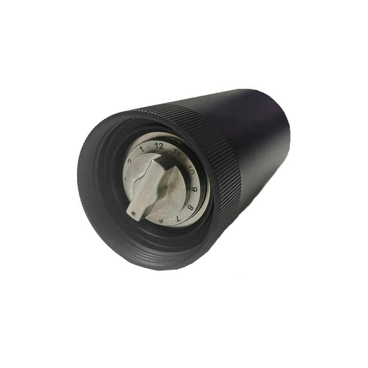 Aluminum Alloy Manual Coffee Grinder Portable Beans With Wooden Knob For Traveling