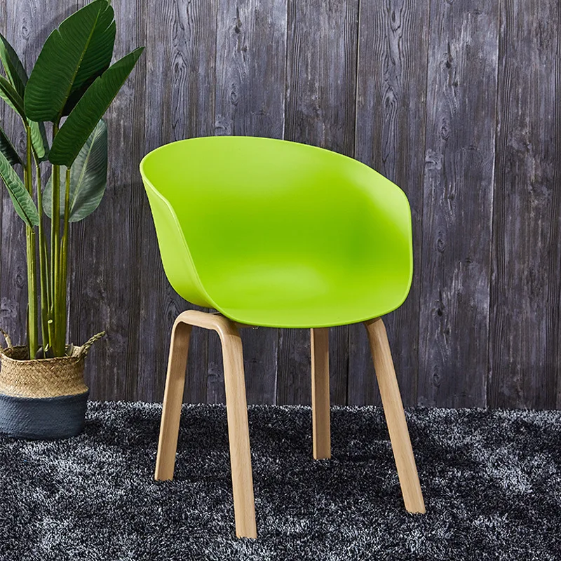 white color plastic cross wooden leg waiting room chair