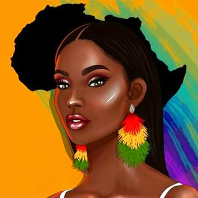 Diy 5D Diamond Painting black African sexy girl full diamond Painting Wall Art Home Decor