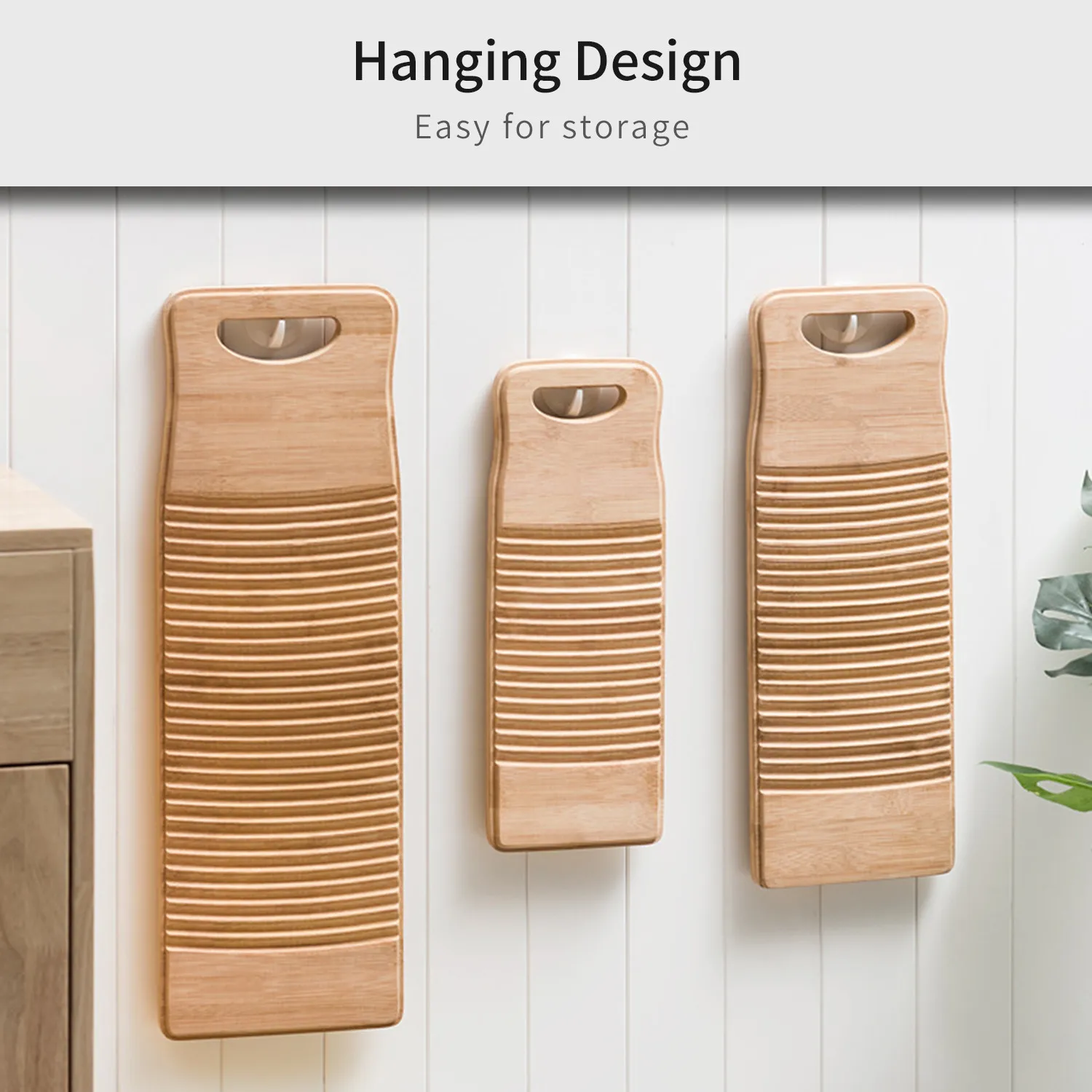 Rectangle Wood Washboard for Laundry Thicken Washing Board Portable Clothes Cleaning Tools Antislip