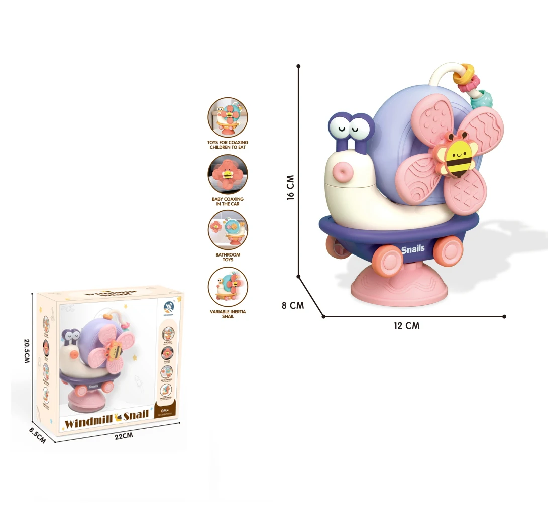 New products children educational snail bath  windmill DIY assembled baby  gyro toys