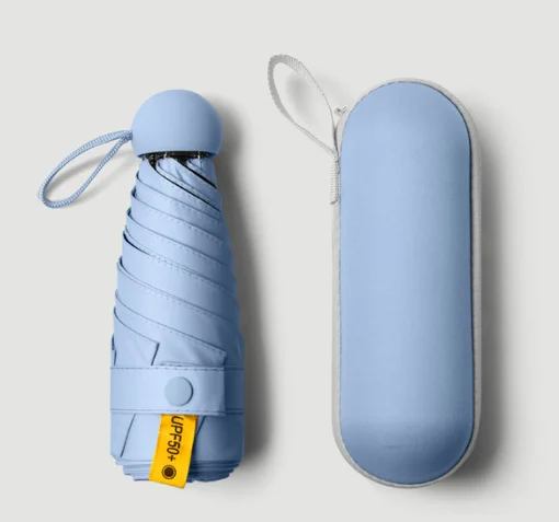 Sunday UV travel Portable super mini pocket compact capsule umbrella  five folding umbrella with case