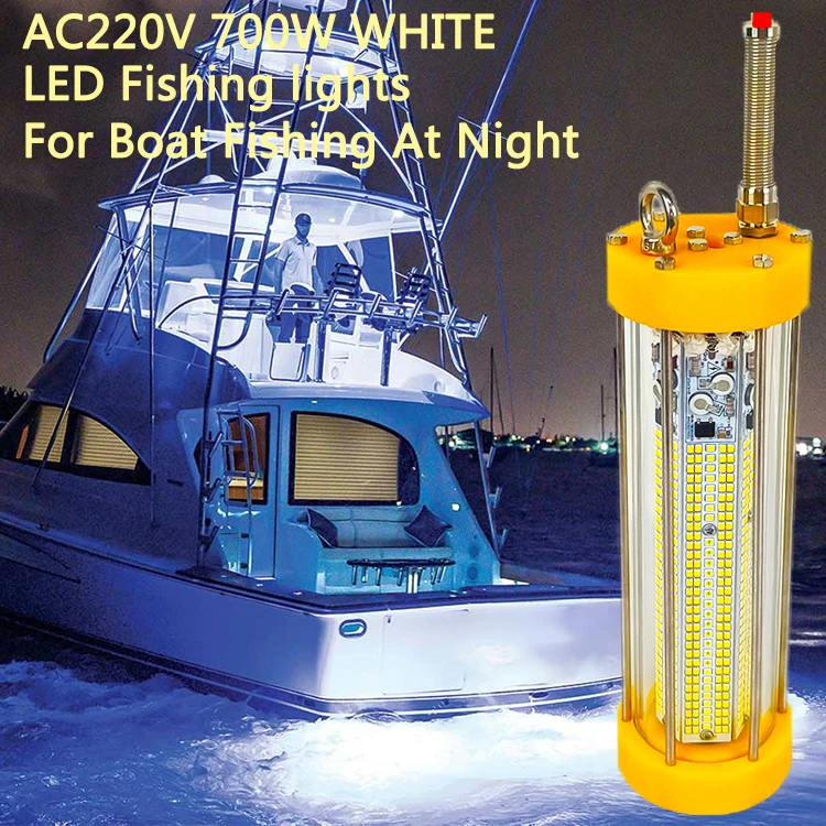 700W 220V White Blue  IP68 316L deep drop fishing light led marine flood light for sea fishing