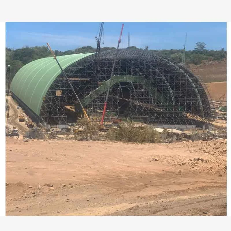 LF-BJMB Prefab Steel Roof Structure System Flat Bunker Coal Storage Shed Space Frame Company