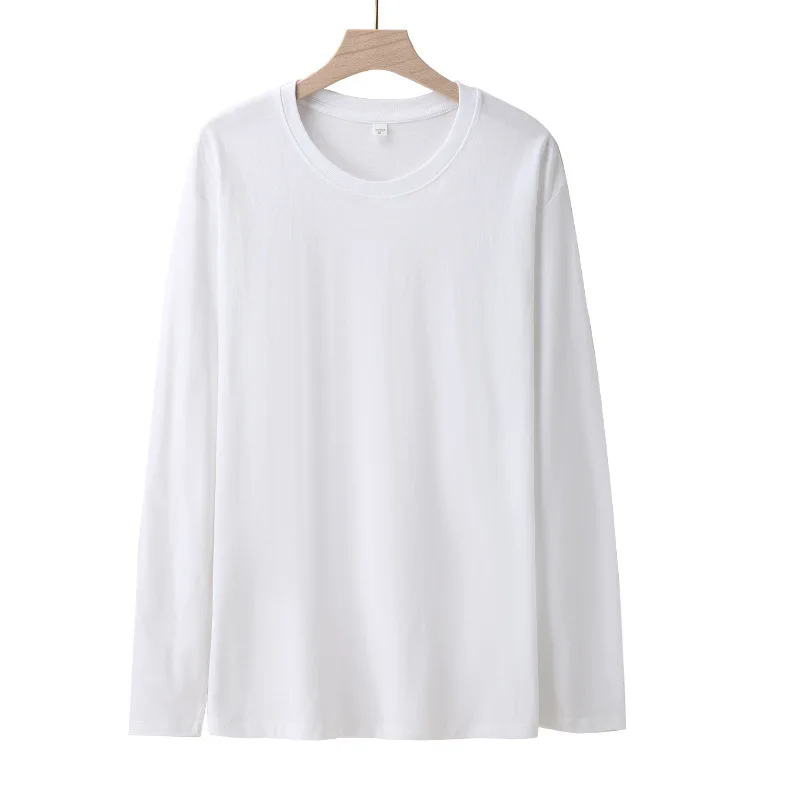 high quality long sleeve plain blank CVC cotton men t shirt