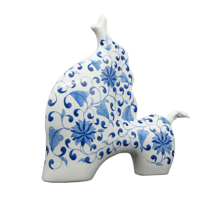 
THE SHOUTER Statue Home Art Vintage Decor Ceramic blue and white horse sculpture ceramic animal figures 