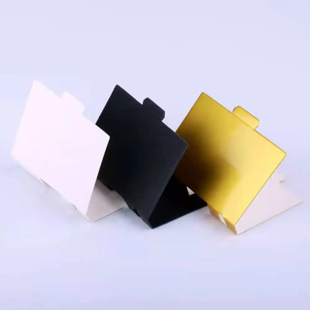 Custom Gold Black White Art paper Lip Balm Glass Vial Perfume Sample Paper Card Holder