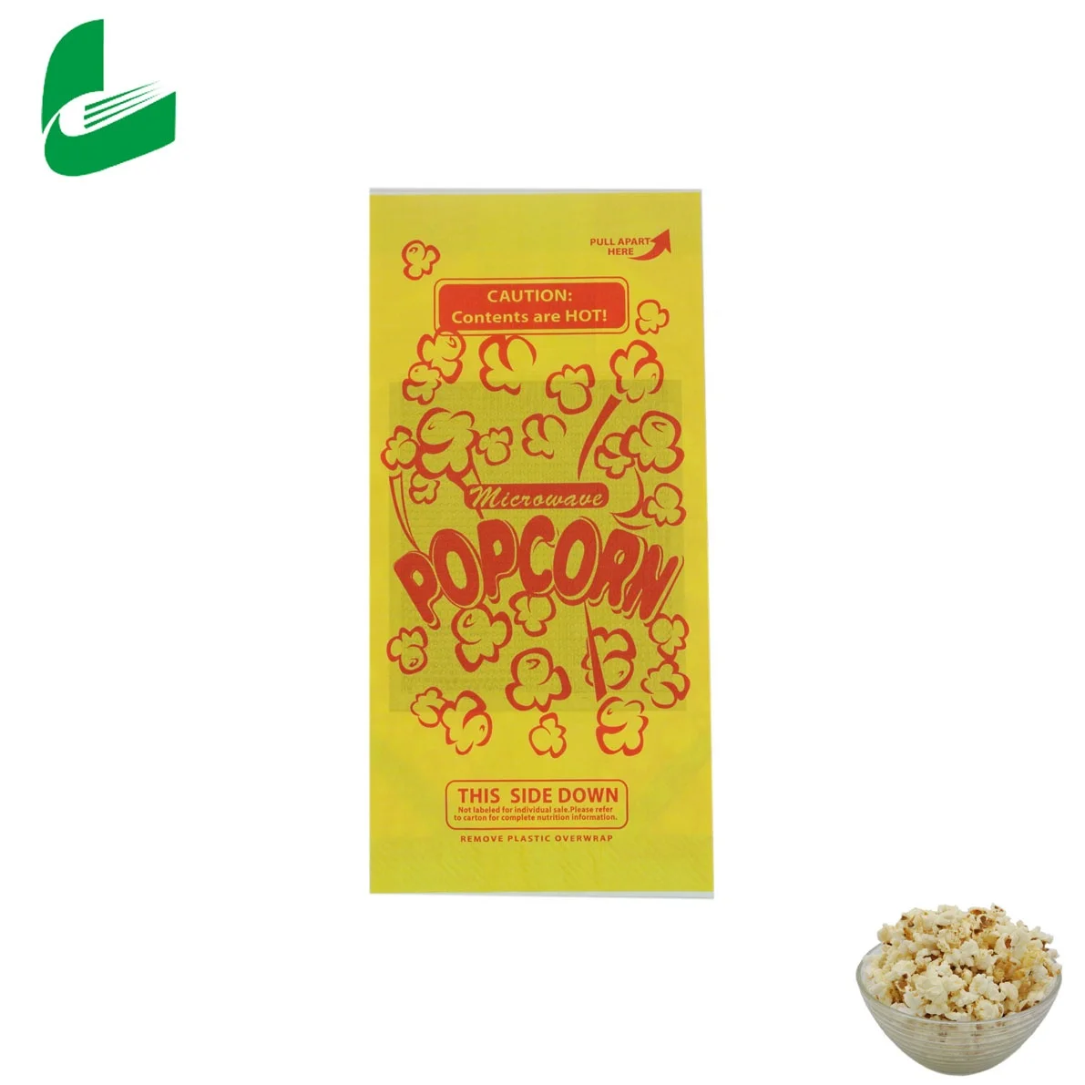 Герметичный бумажный пакет для печати попкорна с логотипом на заказ