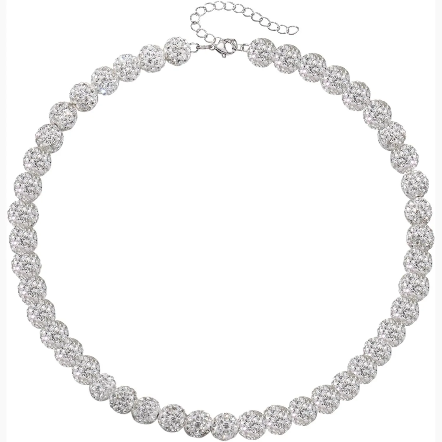 New Arrivals Polymer Clay Round Bracelet Necklace Rhinestone Baseball Bling Necklace Competitive Athletes Sport Jewelry