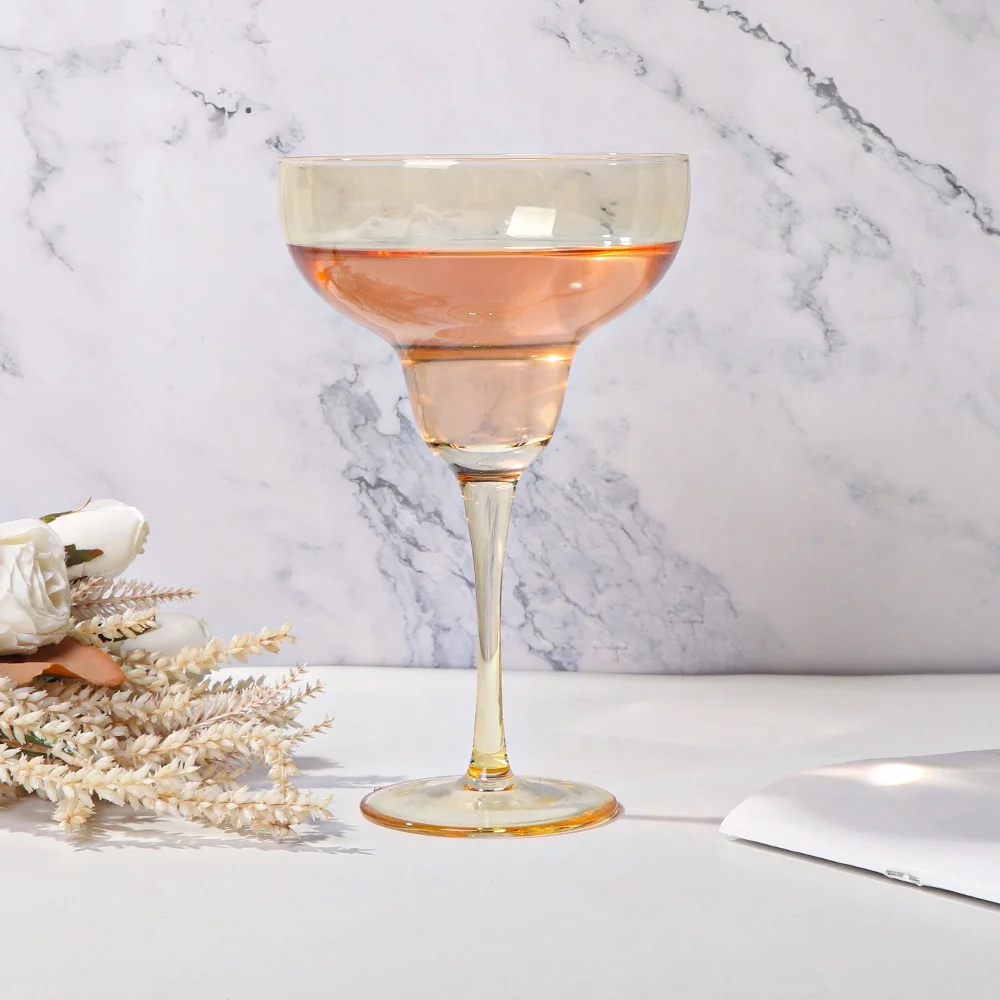 Telsen Spray Color Blue Green Amber Coloful Handblown leadfree barware Martini cocktail glass cup