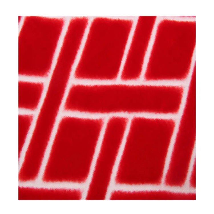 super soft double side two color embossed print flocked velvet fabric