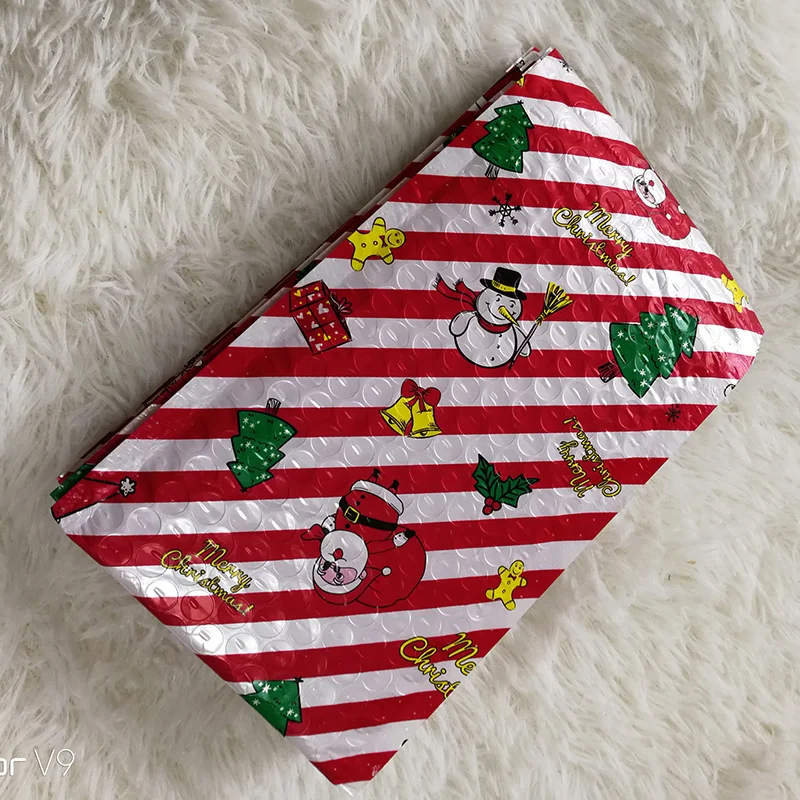 Custom Christmas Plastic Envelope Padded Postal Courier Shipping Bag Custom Logo Poly Mailer Mailing Bags Bubble Mailer