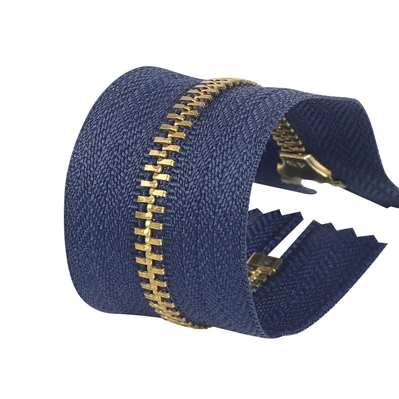 OCO Cremalleras de brass metal Color closed auto lock custom metal zip 3# zipper fashion metal zipper for jean