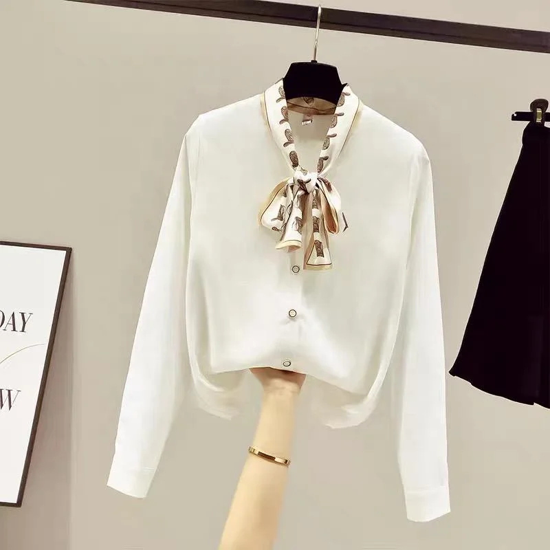 Spring Full Sleeve Chiffon Shirts Women DOT Casual Blouse Ladies Sweet Clothing Clothes Women Wholesale