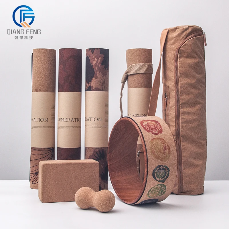 Wholesale Custom Yoga Mats Ecological Non-slip Fitness Gym Handle Bag Cork Carry Strap Yoga Mat With Strap