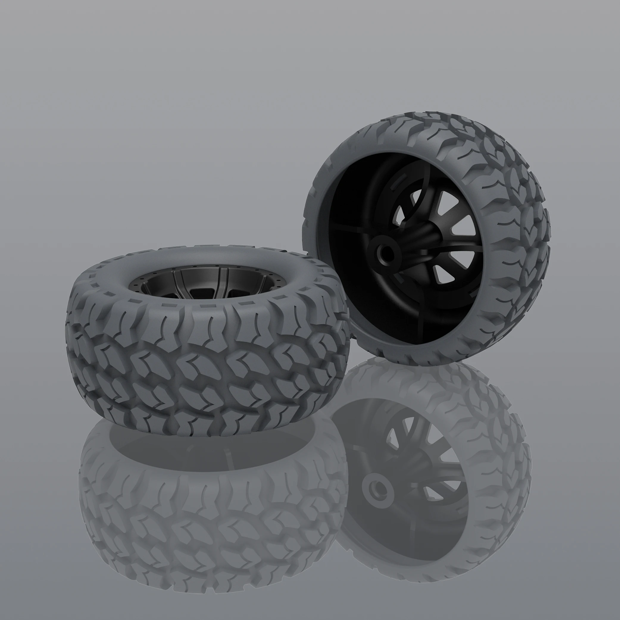 Toy accessories rubber wheel simulation alloy wheel 3.3CM tire