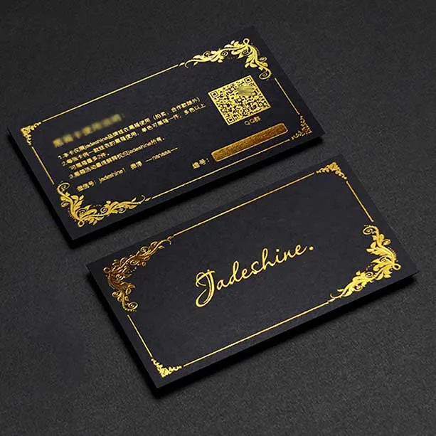 China factory competitive price thick paper custom embossed foil printing business cards with own logo