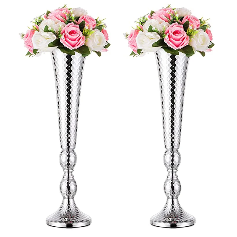 Metal Tall Gold  Tables  Decoration  Flower Stand Wedding Decoration Trumpet  Vases  For Wedding Centerpieces