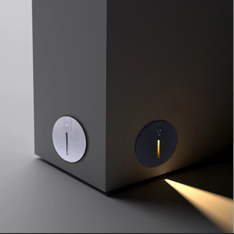 LNJAMI Indoor Motion Sensor Stair Lights Smart LED Light Recessed Step Stair Wall Light With Sensor