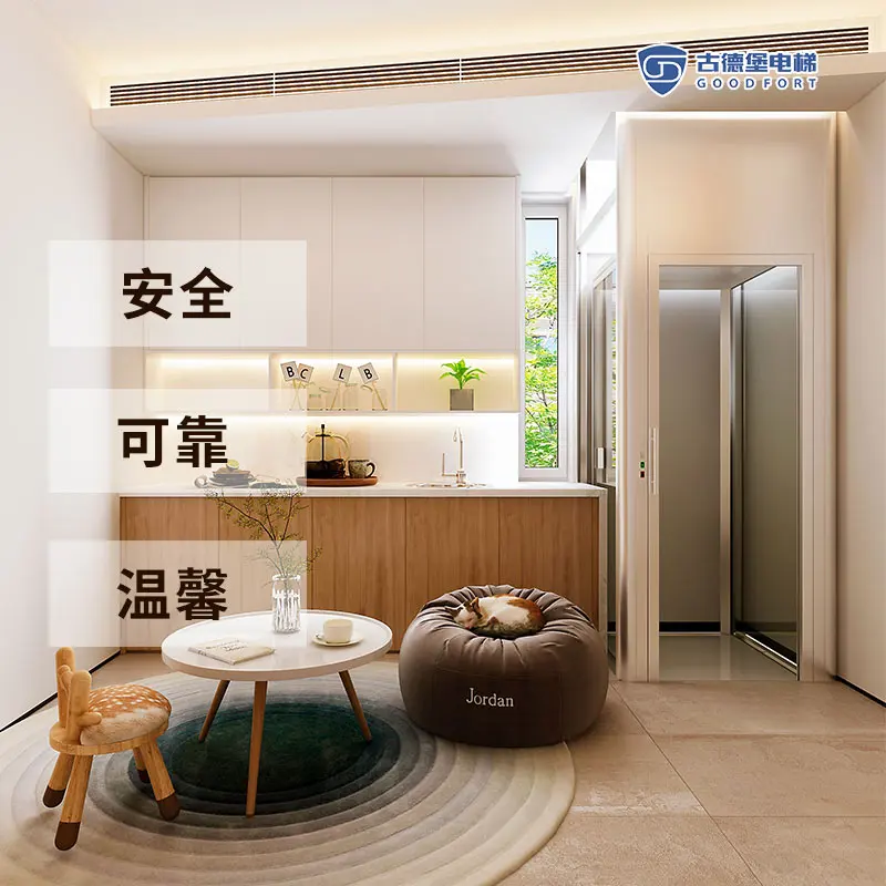 Modern Hydraulic and AC Drive Home Elevator for Duplex Two-Story House New Condition Passenger Residential Elevator for Hotels