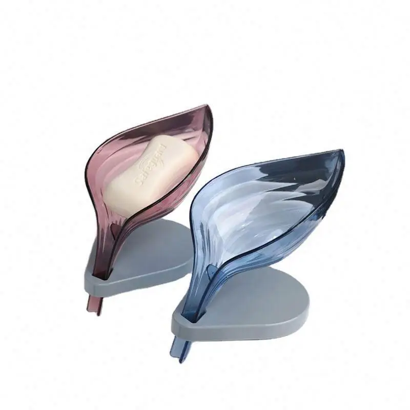 Leaf Shape Soap Dishes for Bathroom with Drainage Decorative Durable Plastic Soap Dish Easy Cleaning and Quick Dry Soap Holders