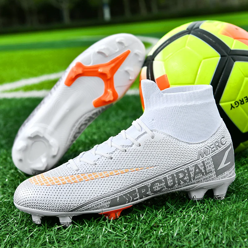 High Ankle Kids Cleats Training Sport Sneakers Outdoor Men Sapatos De Futebol Boys Soccer Shoes for men FG Football Boots