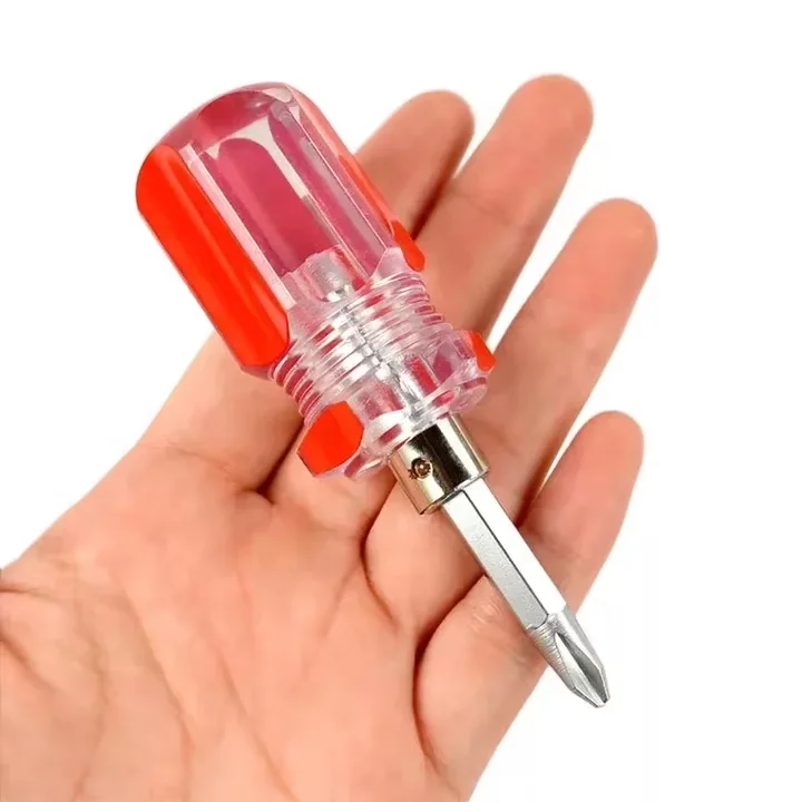 Mini screwdriver 2 in1 Dual Function Short Cross Shaped Screw Driver Slotted Screwdriver