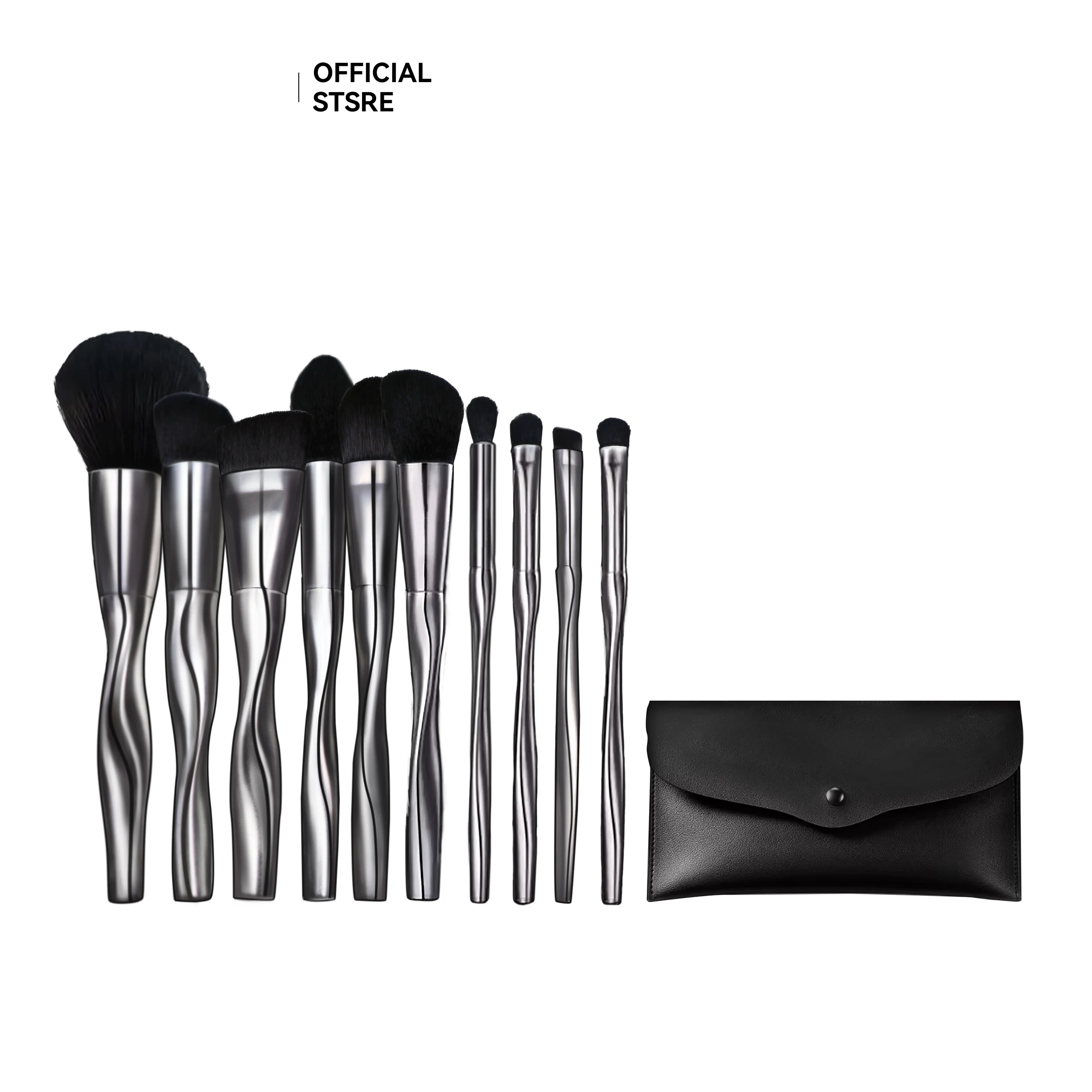 LILYWILD Make Up Brushes 10pcs Synthetic Vegan Plastic Luxury Custom Professional Makeup Brushes Set