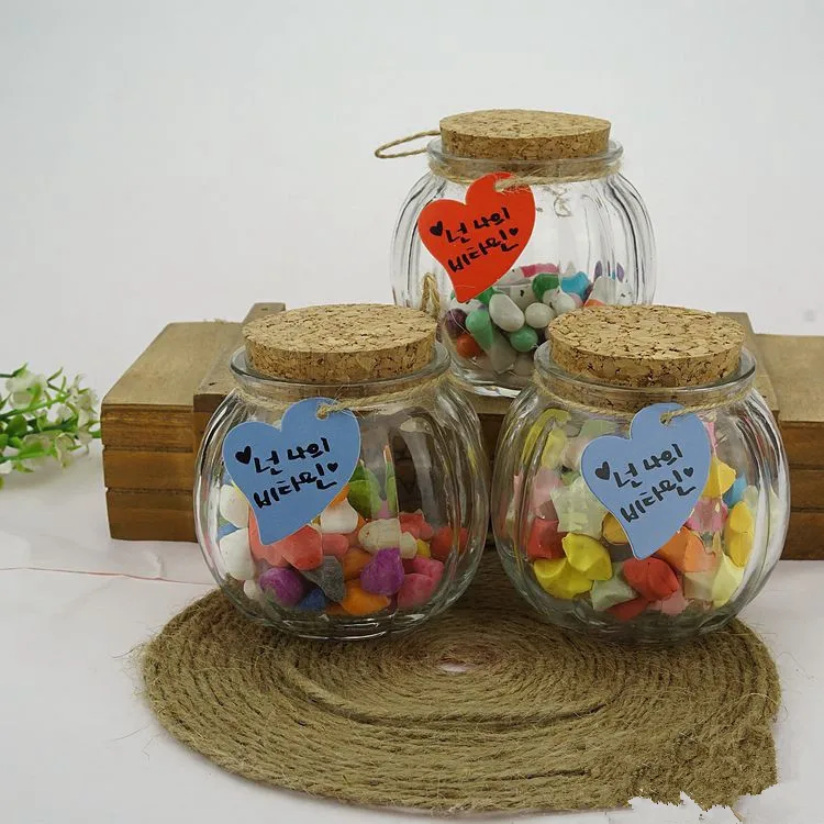 200ml Hot selling pumpkin shape glass jar for hanging plants candle candy packaging