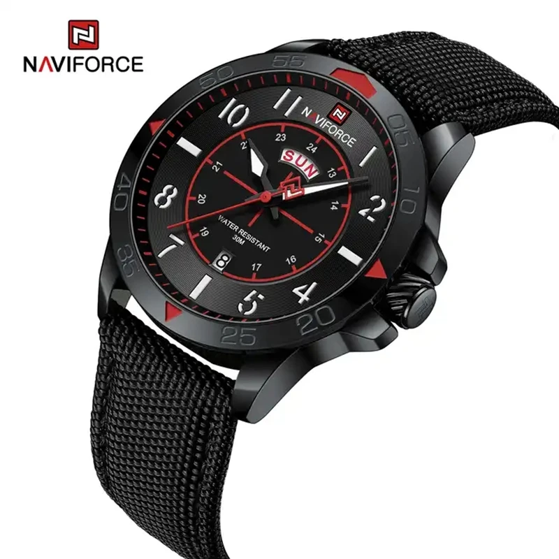 NAVIFORCE 9204N watch luxury men wristwatch fashion business clock waterproof  leather quartz men  watches Wrist watch
