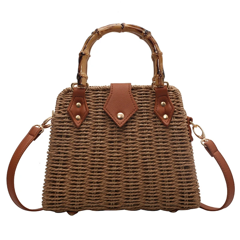 Wholesale Handmade Rattan Handbags Summer Purses Customized Straw Beach Bags 2024