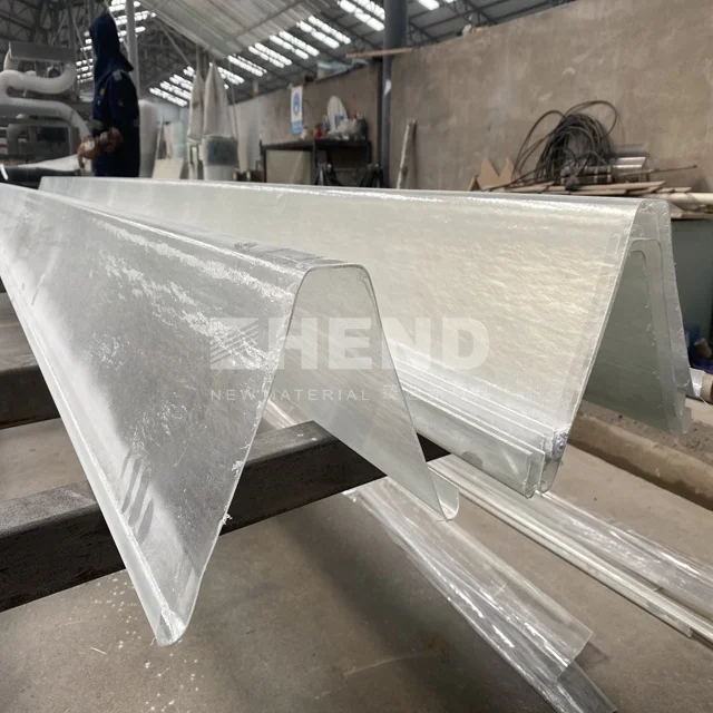 Customized green color FRP plastic roof rain gutter
