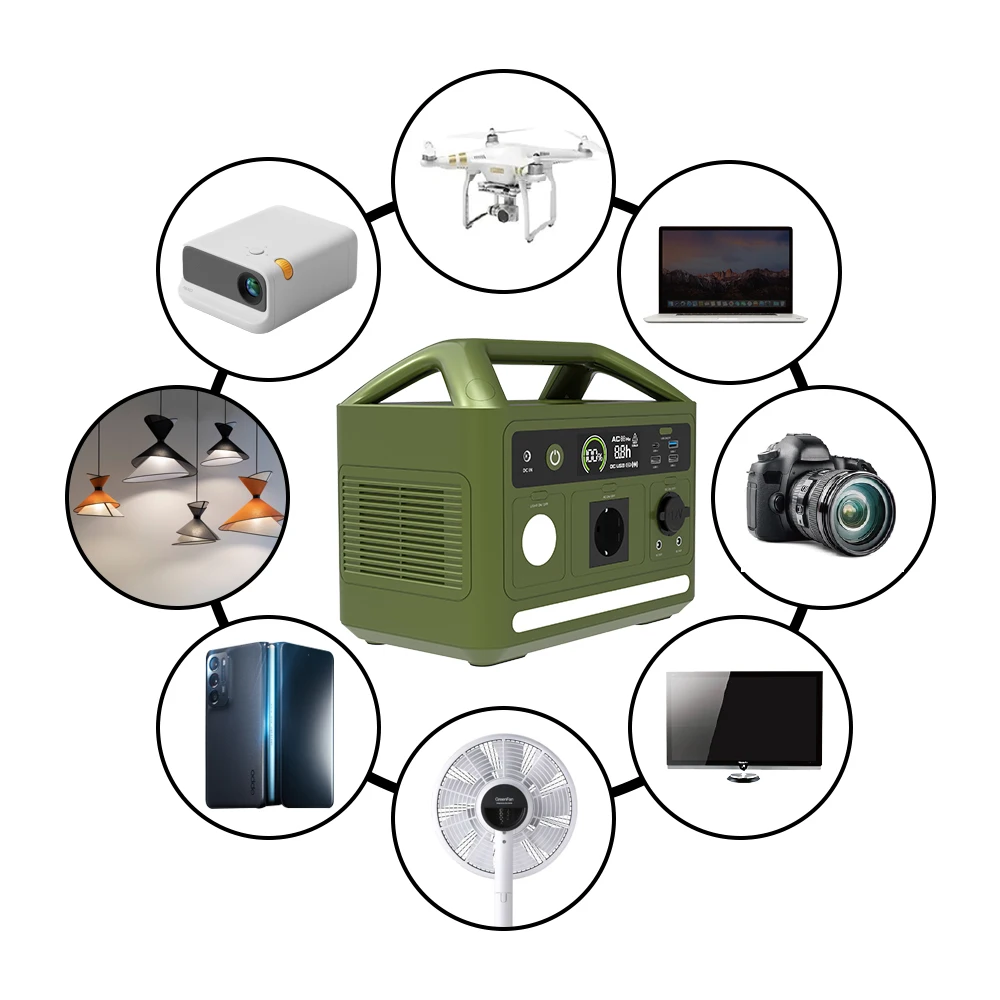 All in one Mini Solar Panels Power Station 600W Lithium Ion Battery Home Outdoor Power Bank Portable Power Station Energy System