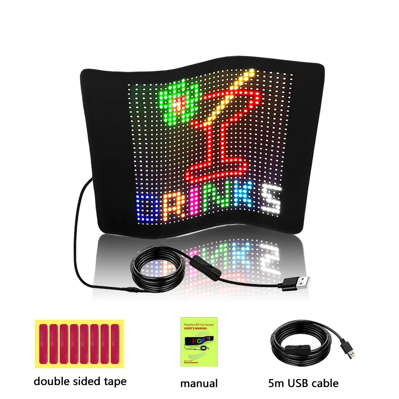 Car Led Screen Display Car smile Display Screen Rear Window Digital Car Display  LED sign board for store advertising