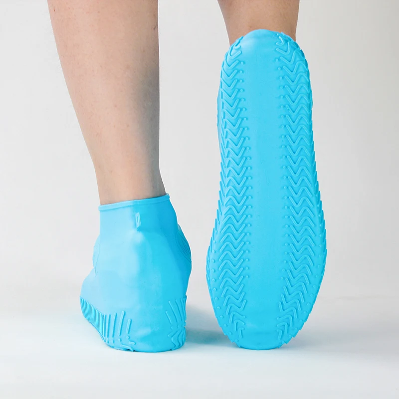 Reusable waterproof silicone rain shoes covers foldable and wearable rain boots