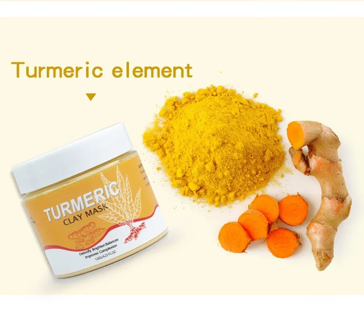Private Label 100% Pure OrganicTurmeric Mud Clay Face Mask Whitening Moisturiizing Anti Acne Beauty Turmeric Facial Mask
