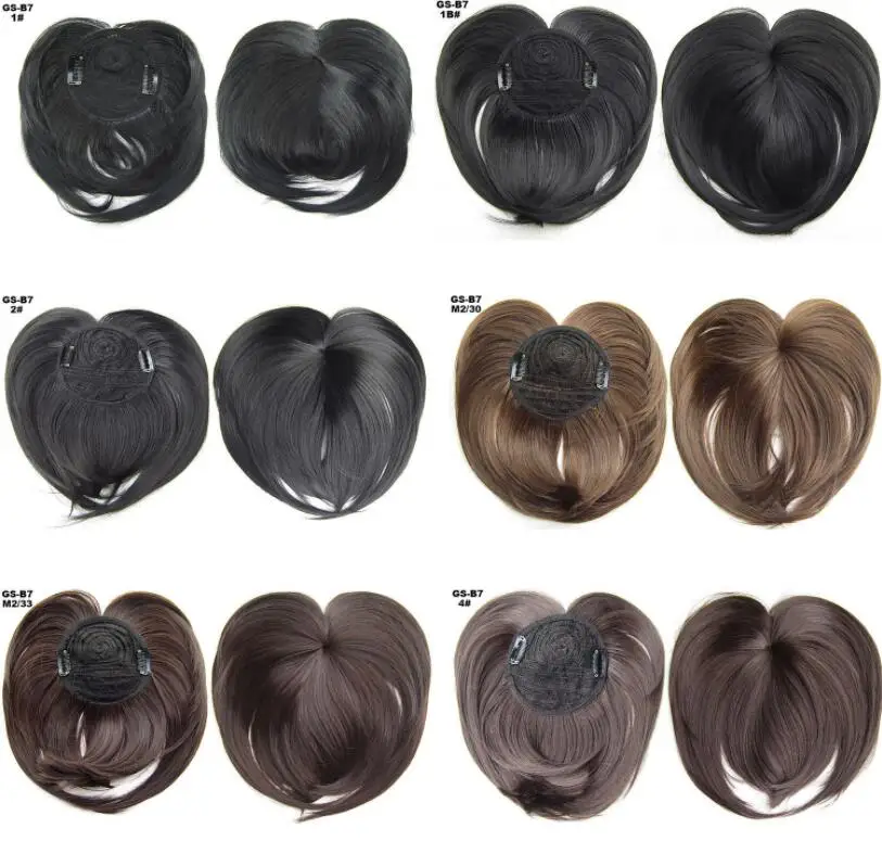 Hairpiece with edgy head and center fringe Wig bangs high temperature silk Traceless simulation fringe