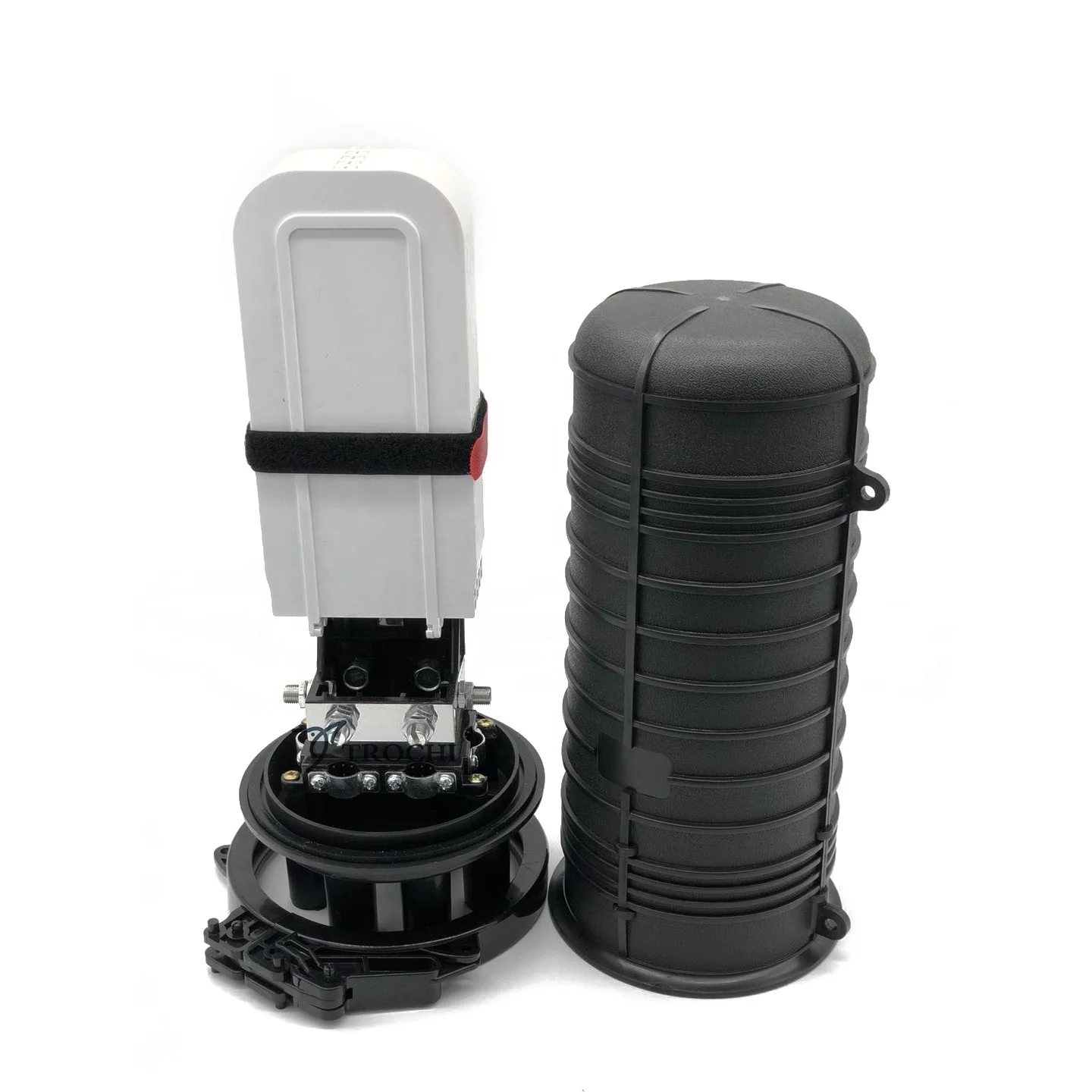 Fiber optic splice enclosure vertical/dome mechanical sealing 12/24/36/48 core splice closure