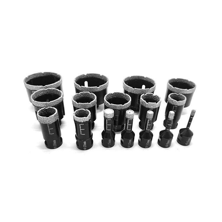 6mm -125mm vacuum brazed Hole Drilling Tool Marble Ceramic core drill bit set m14 thread brazed diamond dry drill bit suitable