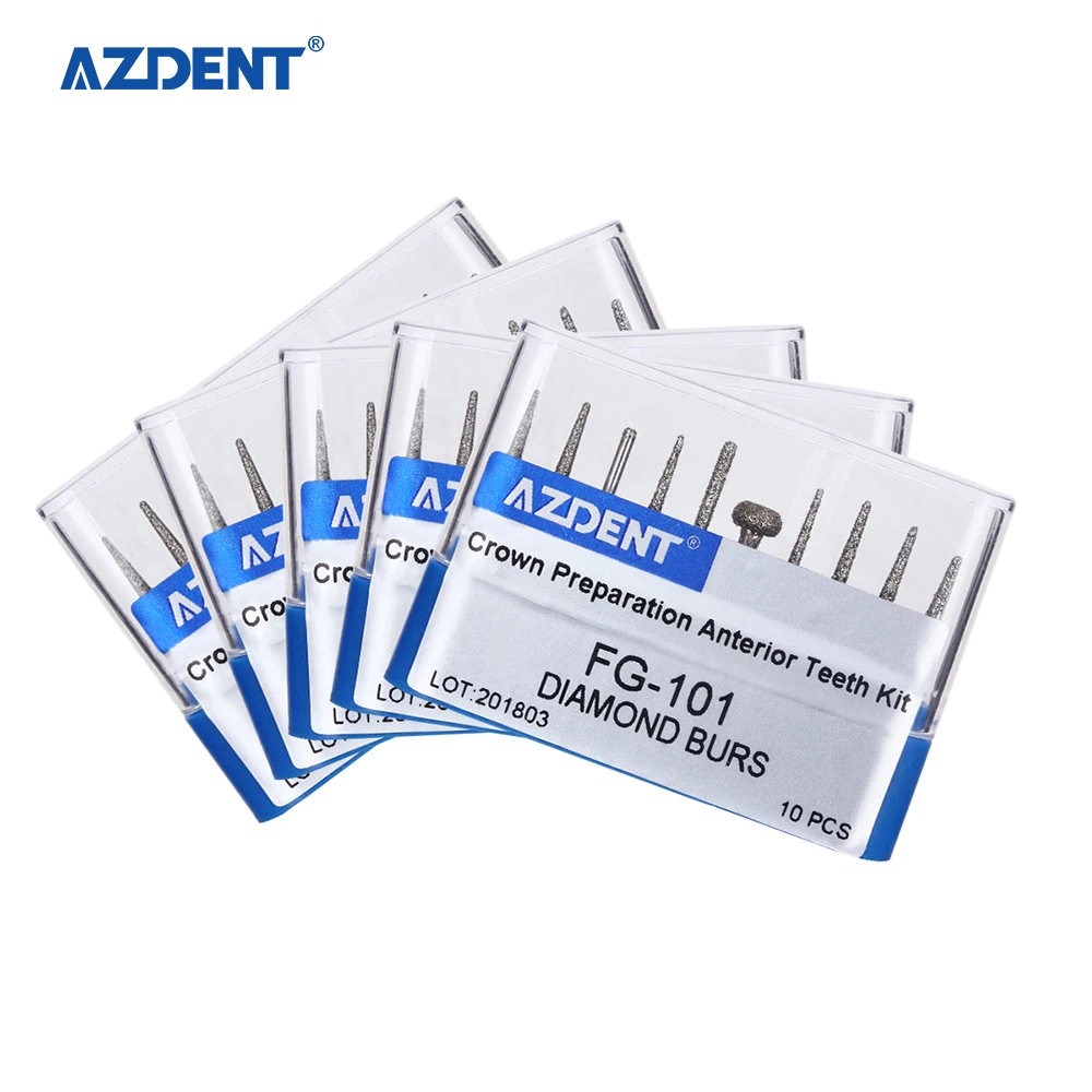 AZDENT FG-101 10pcs High Speed Dental Diamond Burs