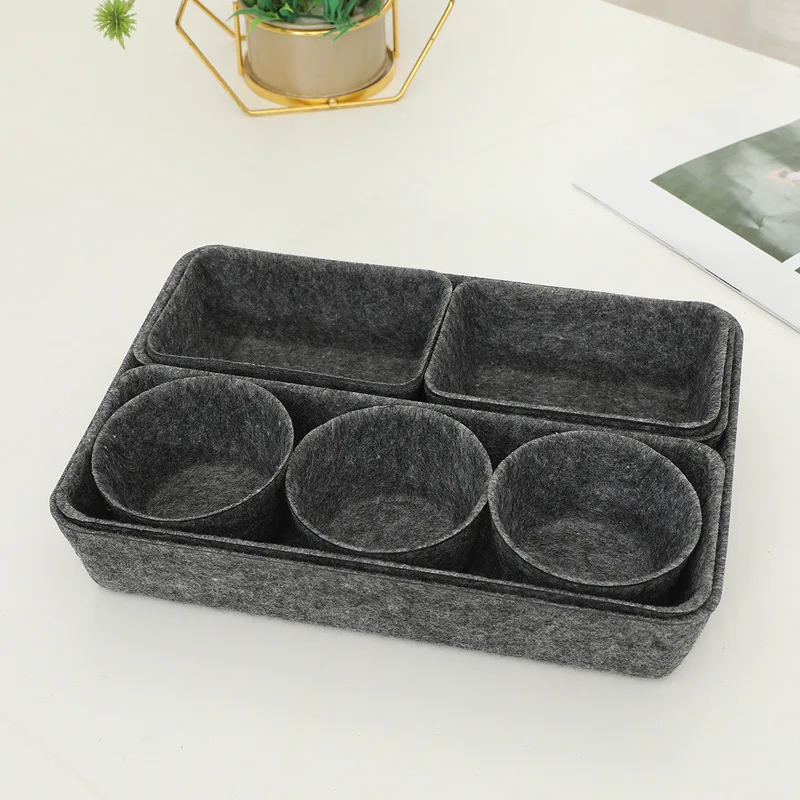 Drawer organizers bins felt storage bin office organizer Shallow Small Desk organizer trays Draw dividers festival gift