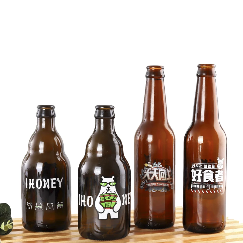 Factory Wholesale OEM Champagne Alcohol Whisky Drinking Liquid Beverage ES113 Empty Beer Bottles with Crown Cap