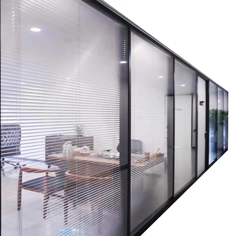 New Type Top Sale Shading Hollow Louver Transparent Double-Glass Shutter