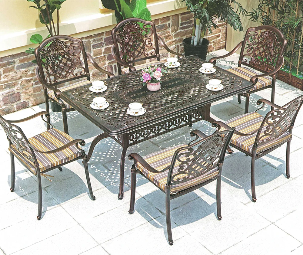 Outdoor Dining Table and Chair Modern Garden Furniture Set Luxury Commercial Hotel Restaurant Frame Style Living furniture