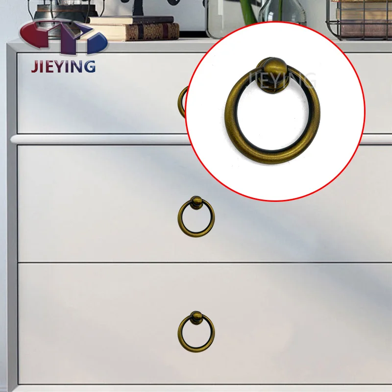 Hot Selling Bronze Golden Silver Zinc Alloy Bar Stools Hardware Chair Round Ring Pull Sofa Chair Small Handle Knocker