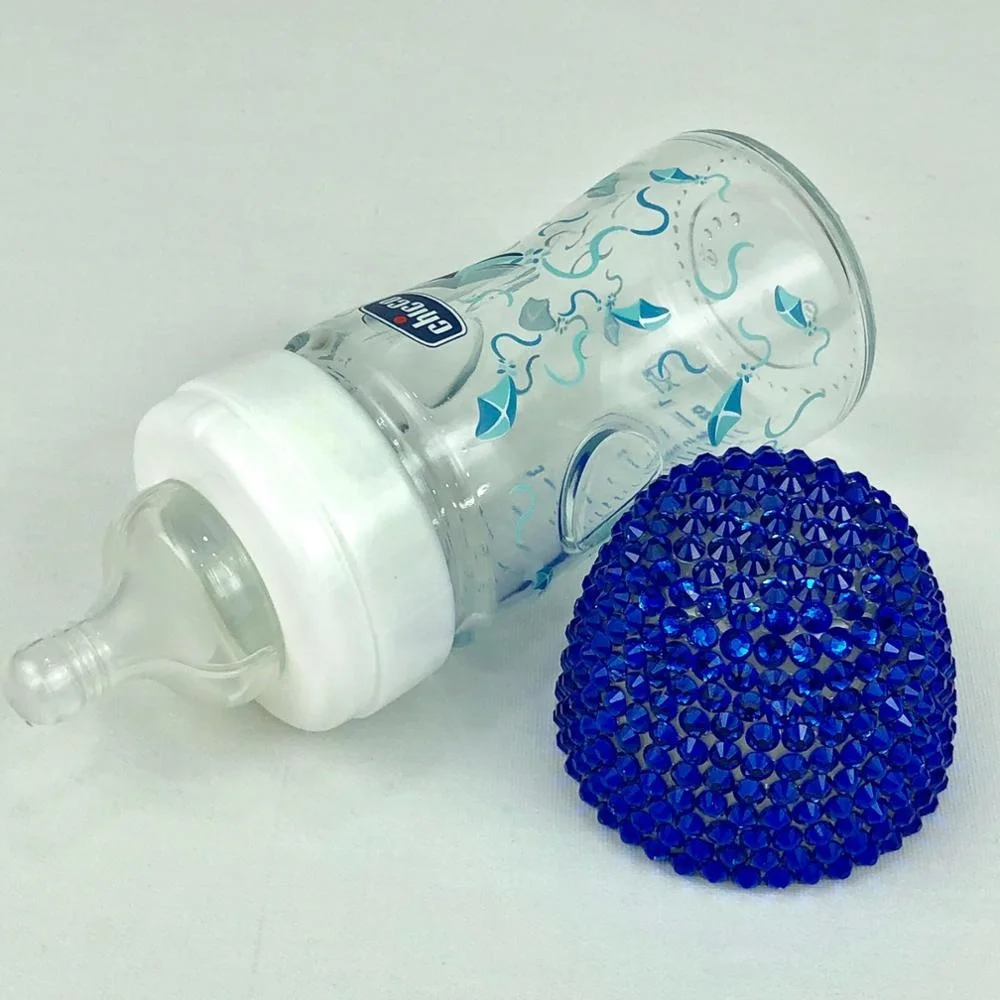 Blue Gold Glass Baby Boy Bottle Wholesale Custom Newborn New Design Portable Product Babies Warmer Milk Water Accessories