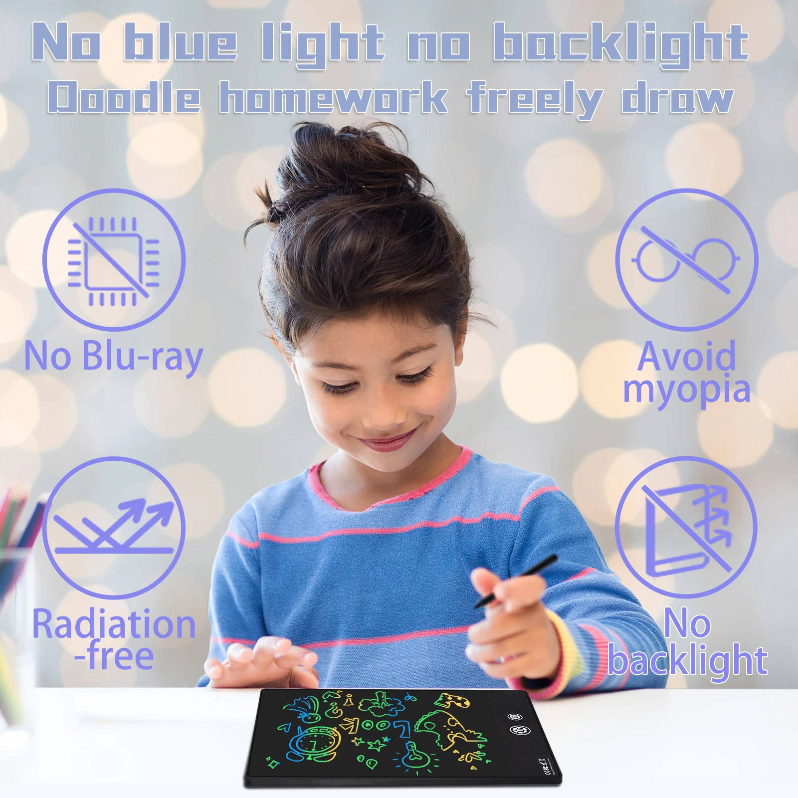 LCD Writing Tablet 9.5 Inch Double sided  095FX Electronic Writing Pad Drawing Board for study