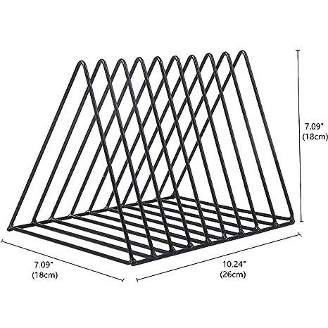 Acrylic Triangle File Folder Racks and Magazine Holder Metal bookshelf vinyl record storage