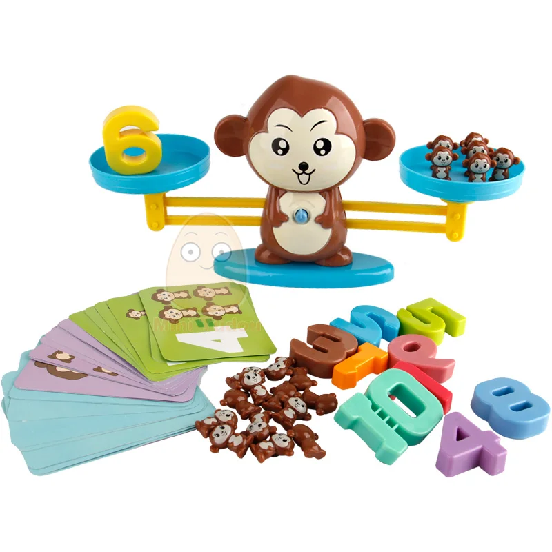 Monkey Balance Tool Children Digital Game Kids Counting Toys Learning Math Addition Montessori Educational Math Toy