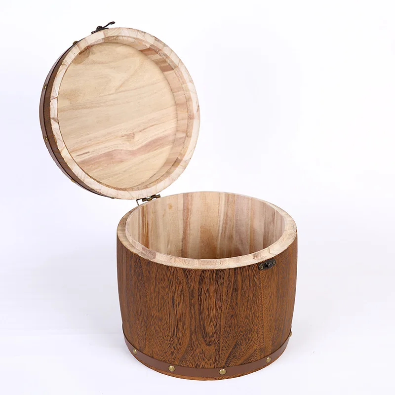 
Factory direct sale wooden tea barrel coffee bean barrel craft wooden barrel 